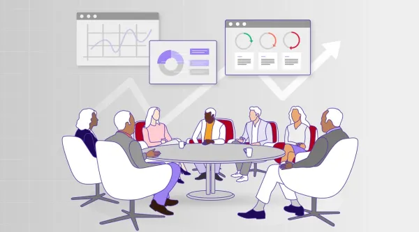 Illustration of a business meeting Illustration of a business meeting