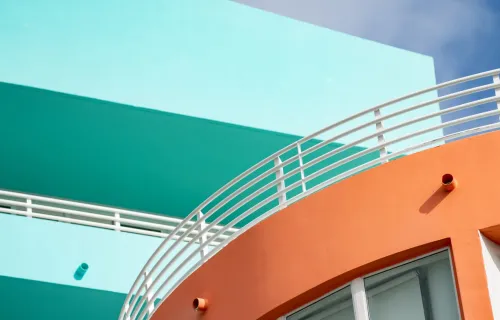 Photo of a neon building