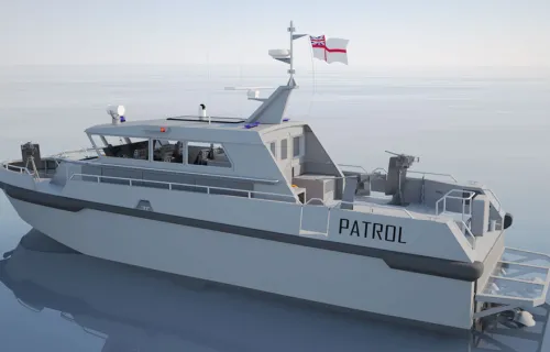 UK Royal Navy high-speed patrol craft in open water