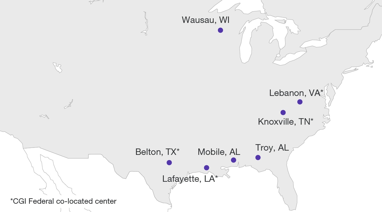 U.S. onshore delivery centers map U.S. onshore delivery centers map