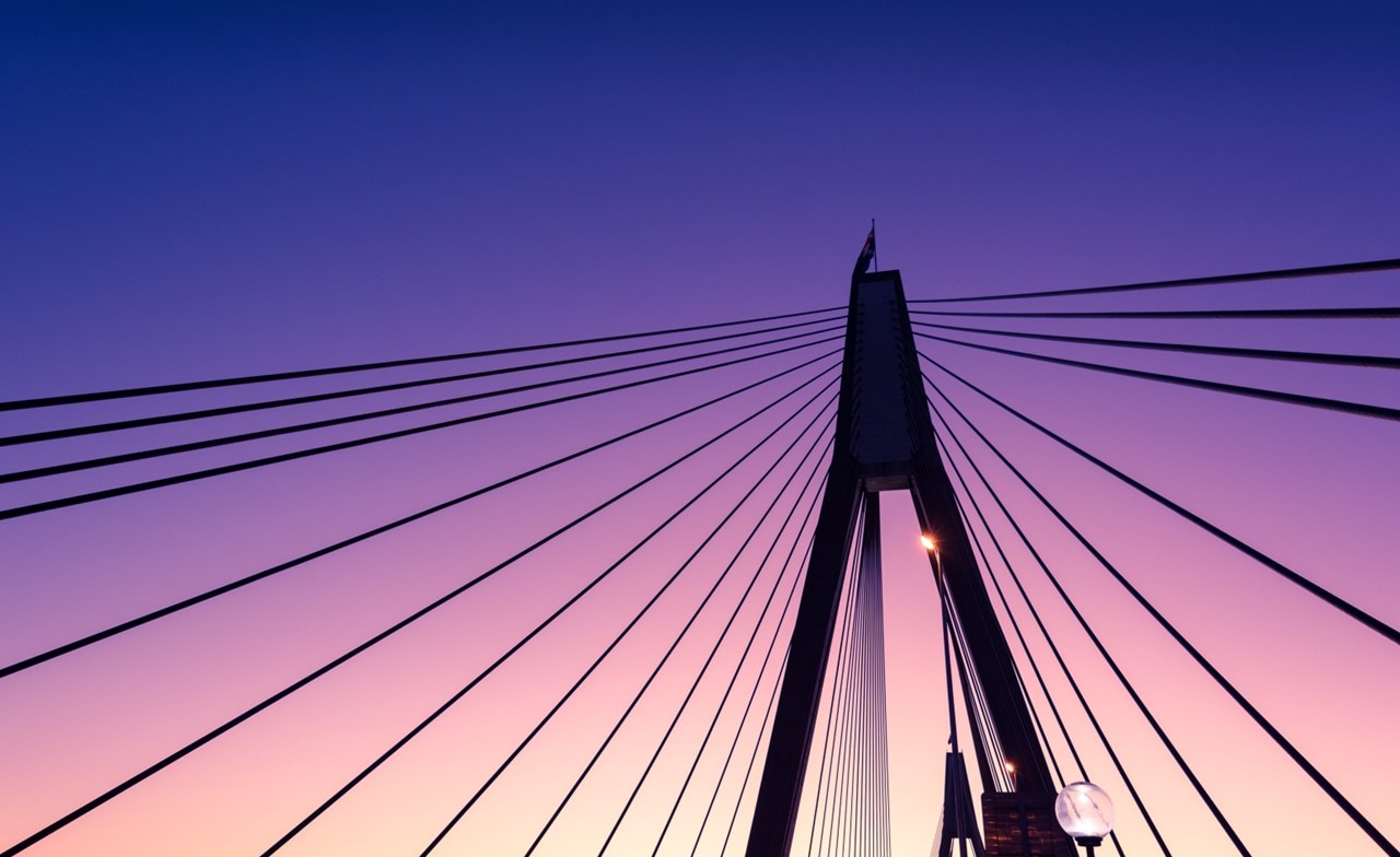 A close-up of a bridge