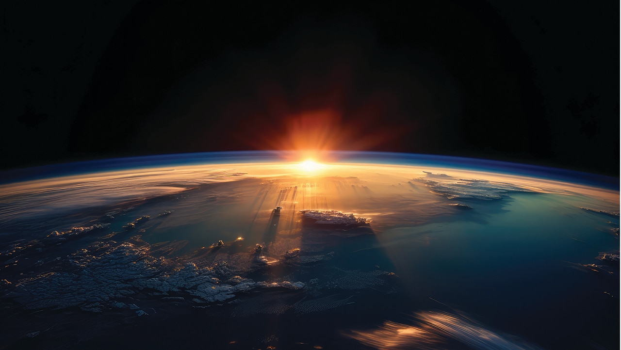 Sun on the horizon from space Sun on the horizon from space