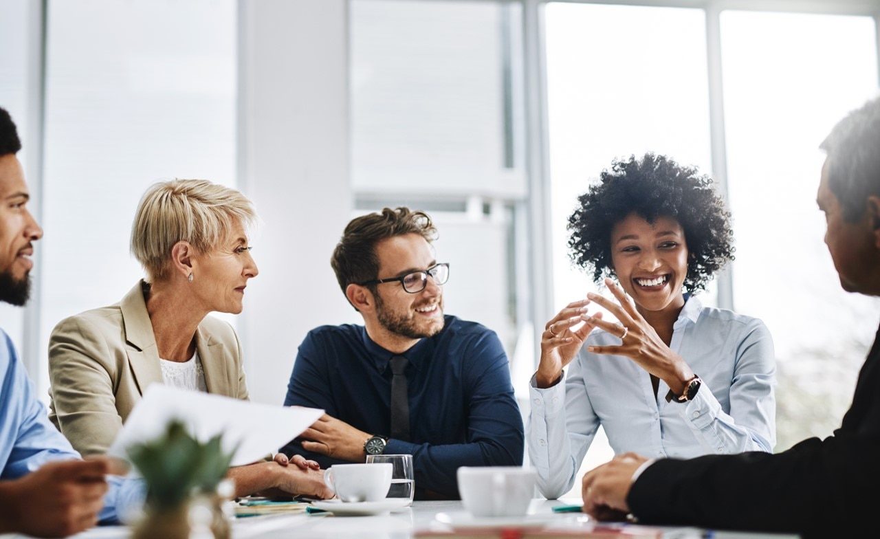 businesspeople-in-meeting A group of business people in a meeting