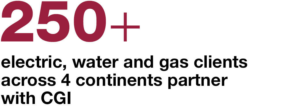 450+ electric, water and gas  clients across Europe and North America partner with CGI