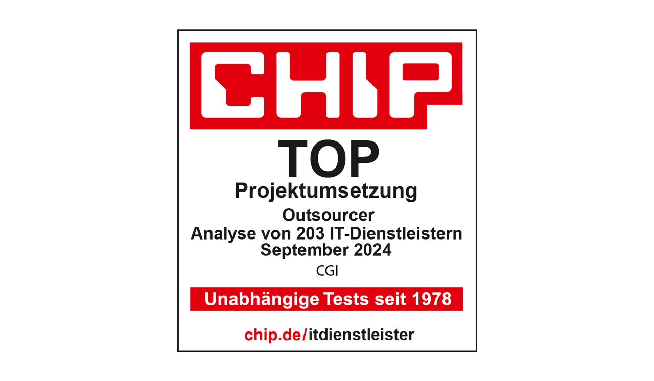 CHIP: Top Projektumsetzung Outsourcer Analyse von 203 IT-Dienstleistern, September 2024