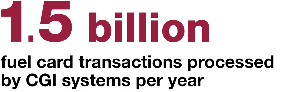 1.5 billion fuel card transactions processed by CGI systems per year