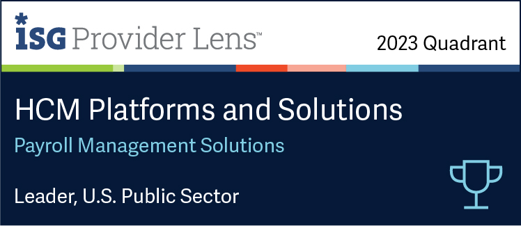 ISG Provider Lens | HCM Platforms and Solutions | Payroll Management Solutions leader badge