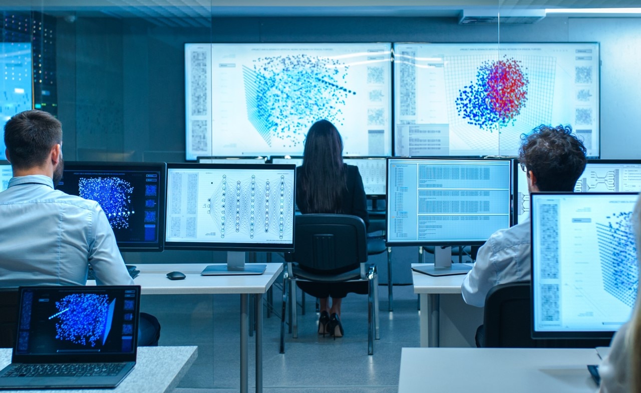 People sitting in front of computers