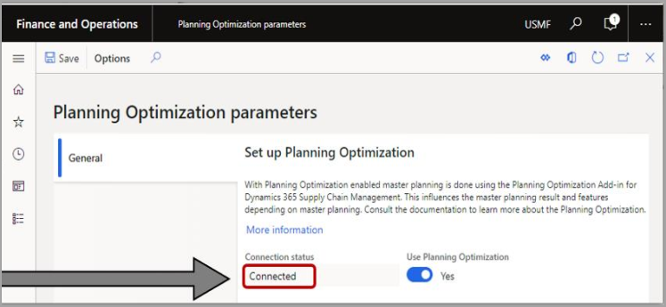Planning optimization parameters