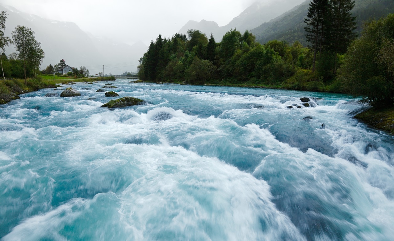 River with rushing water