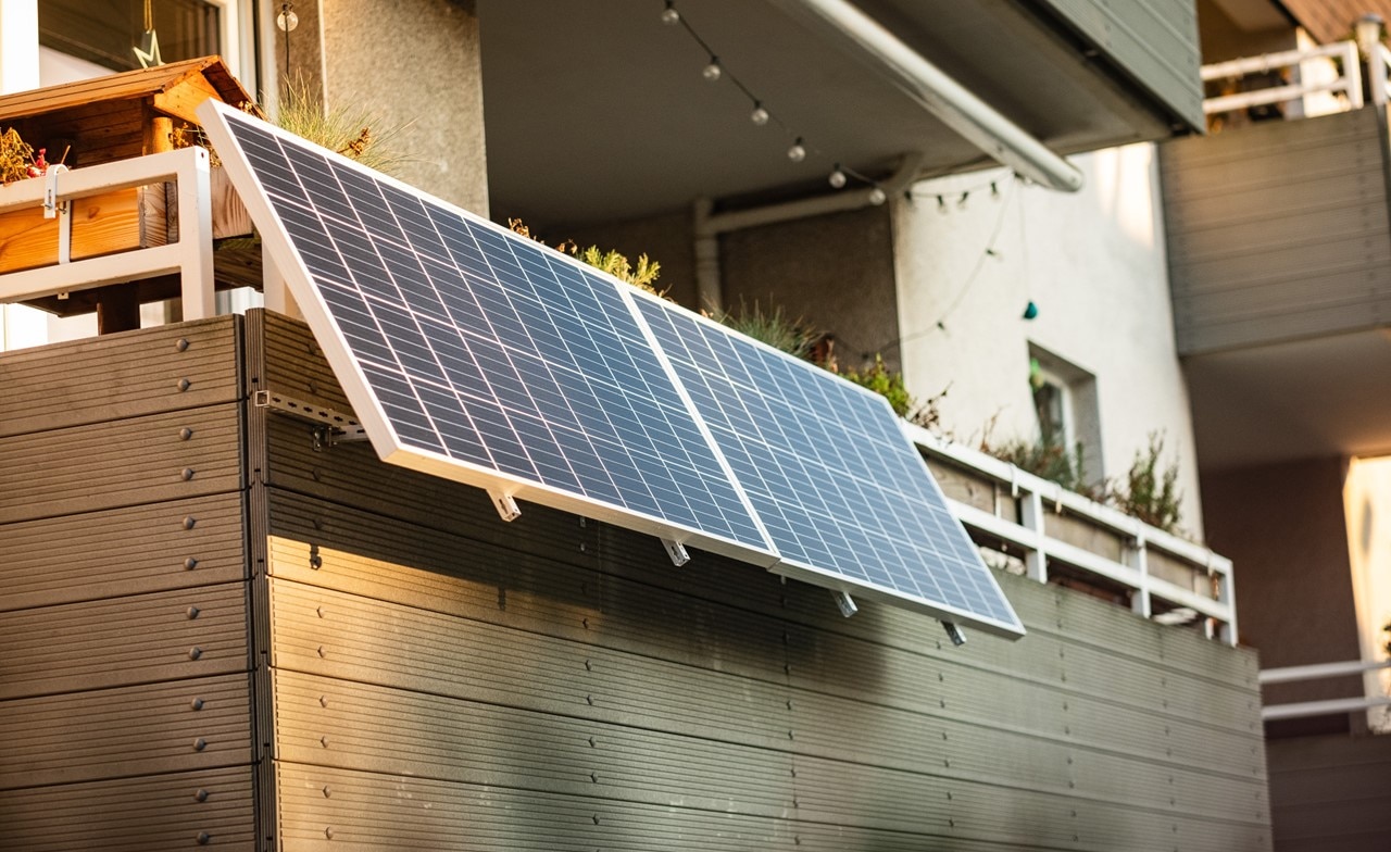 Solar panel on a building