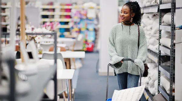 Woman shopping at a store