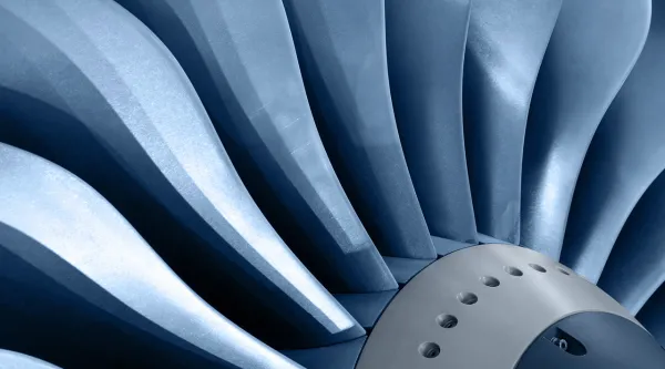 close up view of a turbine with AI