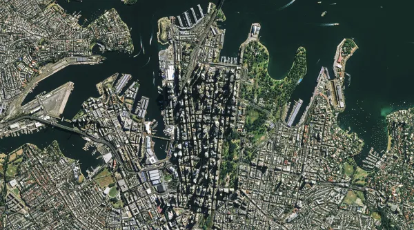 Satellite view of Sydney, Australia 