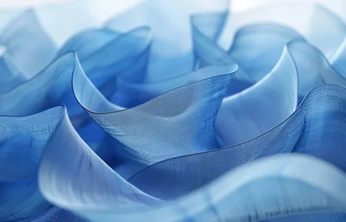 abstract blue ribbons representing AI possibilities