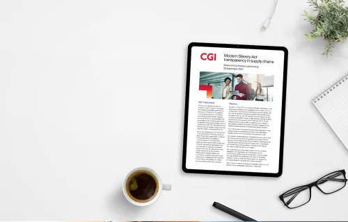 CGI IT UK Limited Modern Slavery Statement 20204 on a tablet device