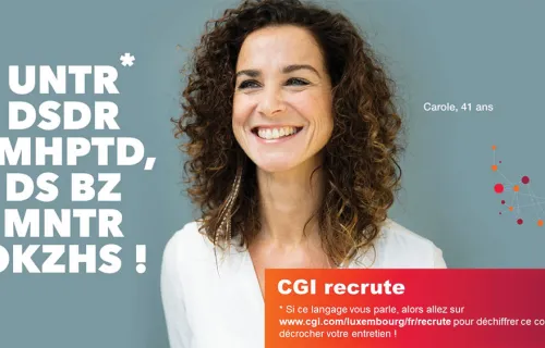 Portrait de Carole pour l'annonce des recrutements 2020 chez CGI au Luxembourg