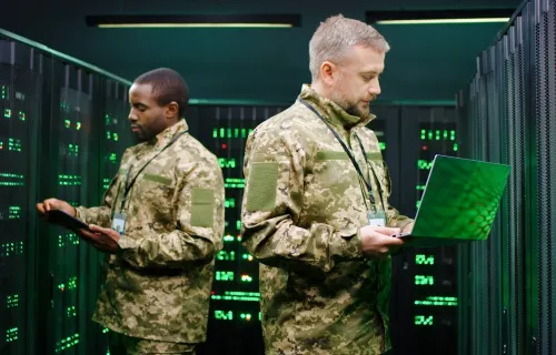 Defense intelligence military workers in data center