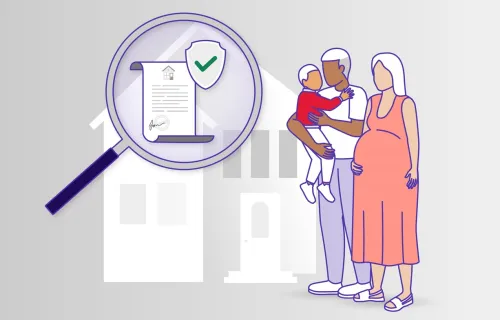 Family and home insurance protection illustration