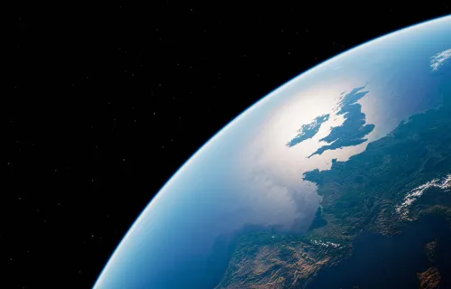 View of the UK on earth from space