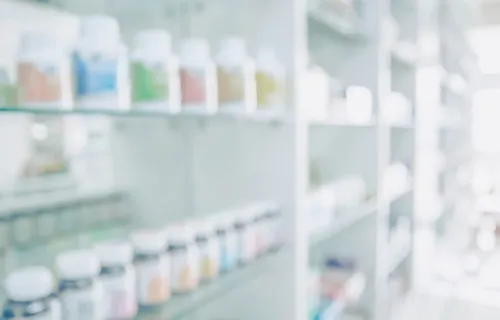 pharmaceuticals on a shelf