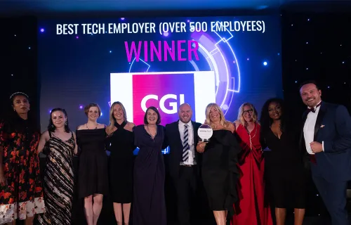 Photo of CGI members at The Women in Tech Employer Awards 2022 