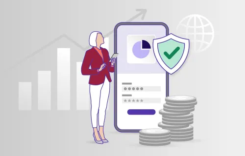 Mobile credit card purchase illustration