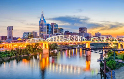 View of Nashville, Tennessee overlooking the river