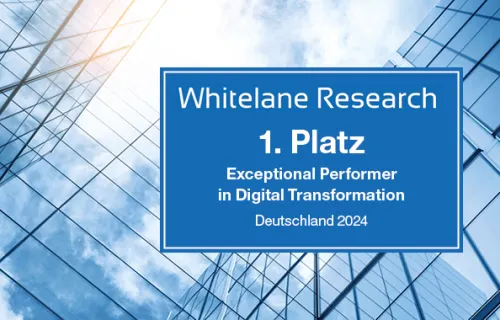 Whitelane Research Logo: 1. Platz Exceptional Performer in Digital Transformation, Deutschland…