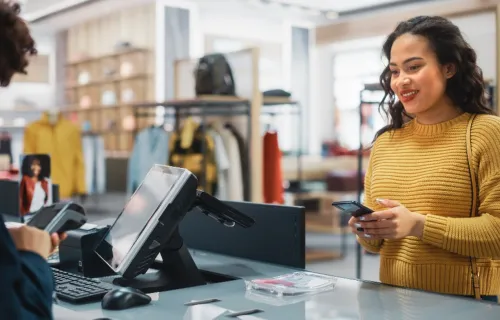 Woman making payment