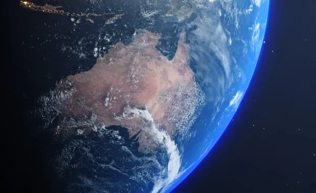 A satellite view of Australia from Space