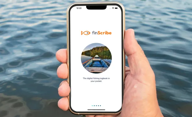 Finscribe app login screen on mobile device