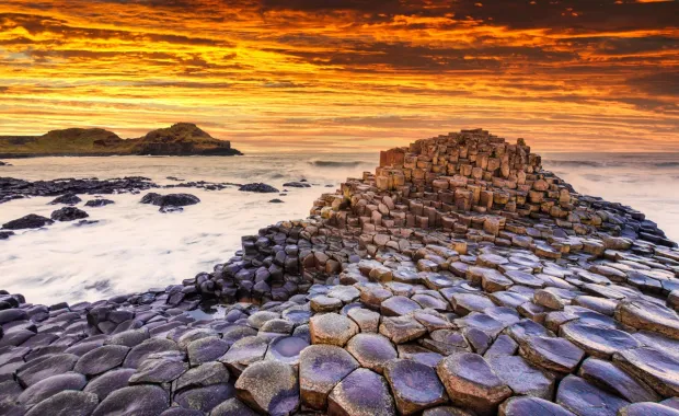 Giant's Causeway at sunset