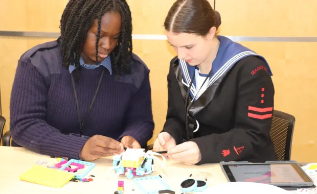 Sea Cadets building  desk top robot