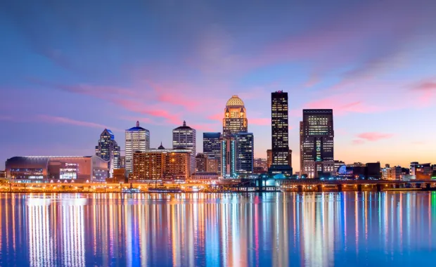 Skyline view of downtown Louisville, KY