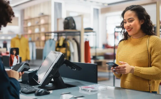 Woman making payment