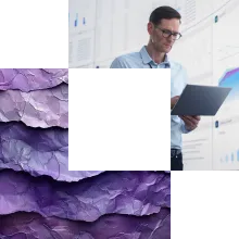 AI Cornerstone purple - person holding laptop AI Cornerstone purple - person holding laptop