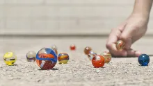 close up game of marbles