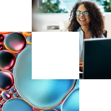 Cornerstone with bubbles and AI consultant Cornerstone with bubbles and AI consultant