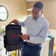 Jamarr Staples with CGI backpack