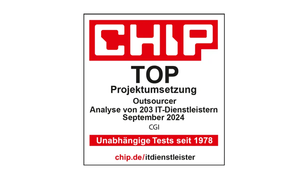 CHIP: Top Projektumsetzung Outsourcer Analyse von 203 IT-Dienstleistern, September 2024