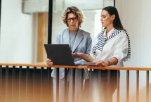 Two business women on discussion