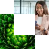 AI cornerstone, green plant, CEO on a mobile