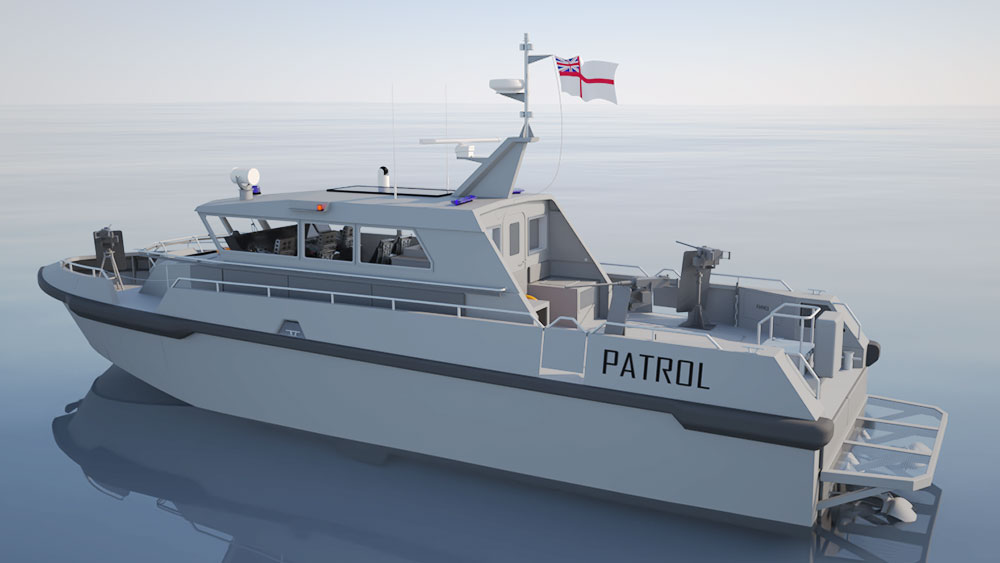 UK Royal Navy high-speed patrol craft in open water