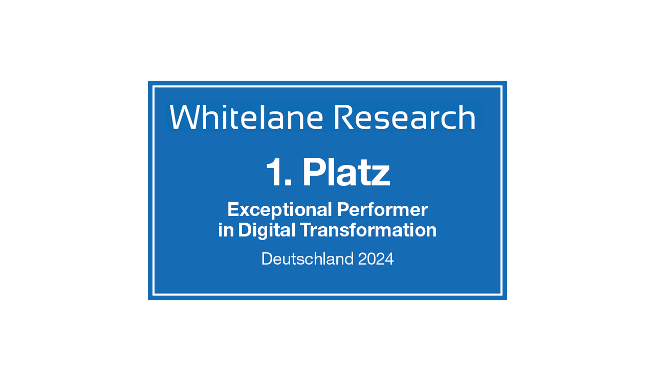 whitelane Research Logo: 1. Platz Exceptional Performer in Digital Transformation, Deutschland 2024